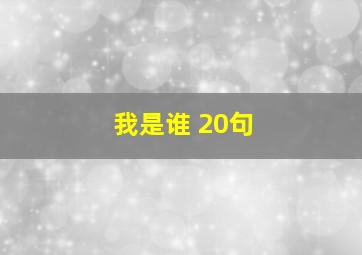 我是谁 20句